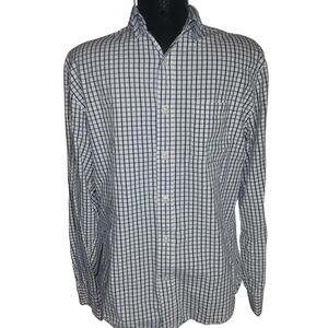 Roots Canada White And Blue Checkered Shirt M